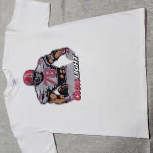 Vintage Y2K Football Coors Gildan Heavy Cotton Tee - Size Medium